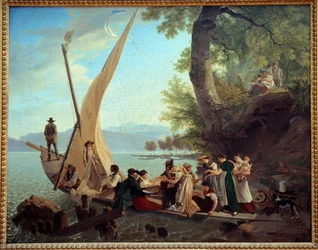Gå ombord på bröllopsfesten bröllop på en segelbåt