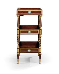 Sen Louis XVI ormolu och cameo-monterad burr idegran trä och mahogny bord travailleuse
