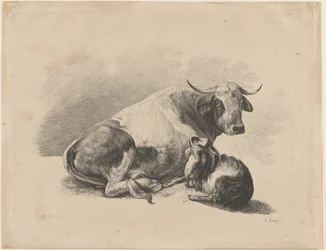 Ko och get liggande, 1800-01.