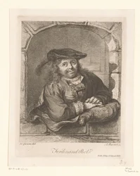 Porträtt av Ferdinand Bol i ett fönster