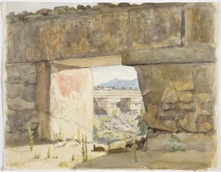 Förstörda byggnader i Mitla, Oaxaca