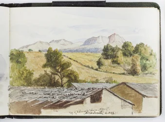 Skissbok med akvareller, teckningar och anteckningar, Mexiko, 1896-1898 (akvarell)