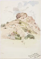 Utsikt - Cerro de los Riscos, bortom Guadalupe, Mexiko (akvarell)