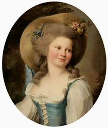 Madame Dugazon 1755-1821 som Babet i komedin Blaise and Babet, eller Suite of the Three Farmers.