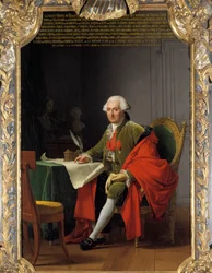 Hellängdsporträtt av Charles Roger, Prince of Bauffremont (1713-1795) Målning av Adelaide Labille Guiard (1749-1803) 1791 Sön. 2,24 x 1,47 m. versailles, slottsmuseum