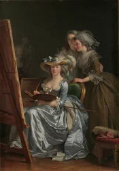 Självporträtt med två elever, Marie Gabrielle Capet och Marie Marguerite Carreaux de Rosemond