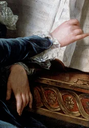 Comtesse de Selve gör musik, detalj, 1787.