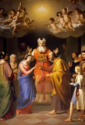 Jungfruns äktenskap, av Adeodato Malatesta (1806-1891), San Giuseppe (St Joseph) kyrka, Bologna, Emilia-Romagna. Italien