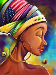 En livfull afroamerikansk kvinna