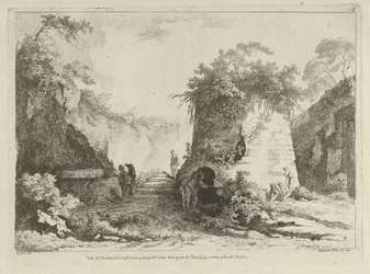 Vy över Vergilius grav från Olika vyer hämtade från naturen... på..., 1700-talet.