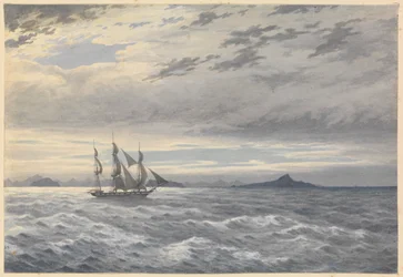 HMS "Daphne" utanför Kap Horn, 28 maj 1852 (akvarell)