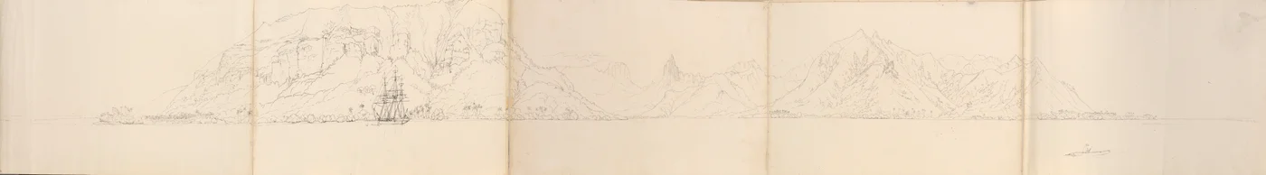 Panorama över Eimeo [Moorea], Sällskapsöarna