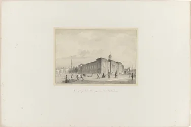 Utsikt över Beursgebouw i Rotterdam, 1854 Utsikt över Beursgebouw i Rotterdam (titel på objekt) Society for the Promotion of Toonkunst, dess musikfestival och staden Rotterdam. minne av året 1854 (serietitel på objekt)