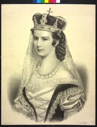 Kejsarinnan av Österrike Elisabeth (litografi)