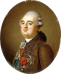 Porträtt av Frankrikes kung Ludvig XVI, bröstbild, 1787