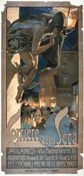Reklamaffisch för "Corriere della Sera", tryckt i Milano, 1898