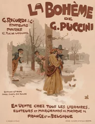 Affisch för operan La Bohème av Giacomo Puccini, 1895