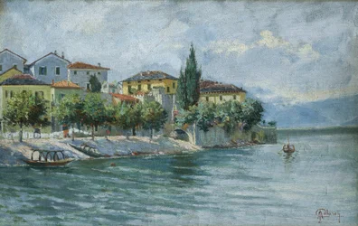 Lake Maggiore Landscape (olja på duk)