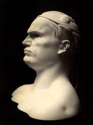 Byst som föreställer porträttet av Benito Mussolini, verk av Adolfo Wildt
