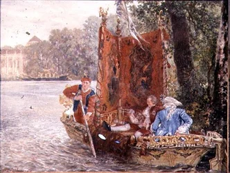 Flodresa vid Rheinsburg, 1860 (olja)