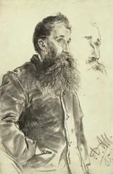 Studie av en man med skägg, handen i fickan, 1885