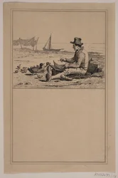 Fiskaren och ankan. Nej. 17 i Chr. Winther och M. Rørbye, "25 bilder för små barn"