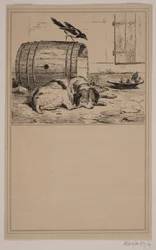 Hundens tråg. Nej. 8 i Chr. Winther och M. Rørbye, "25 bilder för små barn"