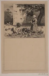 I hönshuset. Nej. 11 i Chr. Winther och M. Rørbye, "25 bilder för små barn"