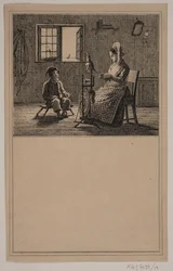 Mor och son. Nej. 18 i Chr. Winther och M. Rørbye, "25 bilder för små barn"