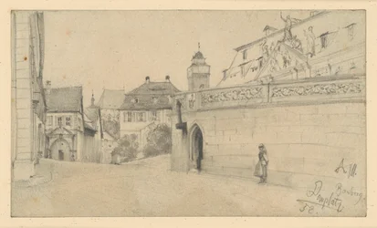 Bamberg. Domkyrkotorget mellan Domplatz 1 och Domkranz mot söder