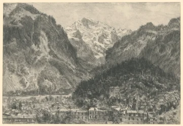 Utsikt över Interlaken mot Jungfraumassivet