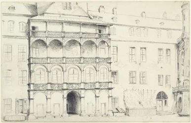 Norra sidan av den stora slottsgården i Dresden