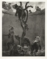 Försök på sten med pensel och skrapa: Björngropen, 1851