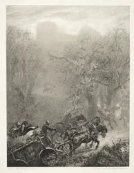 Essä om sten med borste och skrapa: The Convoy of Prisoners through a Woods, 1851.