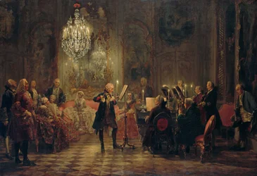 Flöjtkonsert med Fredrik den store i Sanssouci, 1850-1852