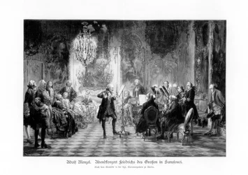 Fredrick Great Concert at Sanssouci, 1852, 1900.