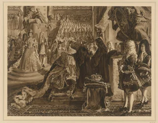 Fredrik I, kung av Preussen, smord i Königsberg den 18 januari 1701. Utkast till ”Minnesvärdheter ur Brandenburg-Preussens historia”