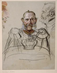 General Karl greve von der Groeben. Studie till målningen ”Kröningen av Wilhelm I i Königsberg”