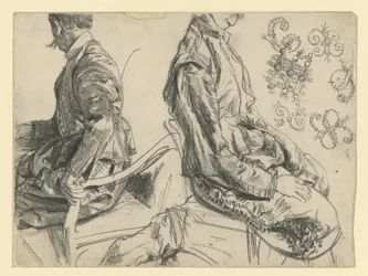 Modell i kurfursten Johann Georg I av Sachsens festdräkt, visad ur två vinklar, Historiska museet, Dresden