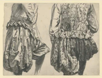 Modell i kurfursten Johann Georg I av Sachsens festdräkt, visad ur två vinklar, Historiska museet, Dresden