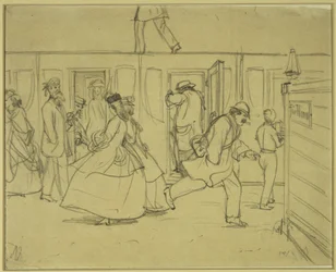 Resande på järnvägsstationen (”För herrar”)