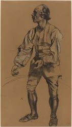 Richard Menzel poserar i 1700-talskostym