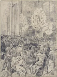 Åhörare vid en konsert i Vita salen i Berlins slott
