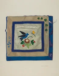 Coverlet Detalj av Bluebird, ca. 1941.