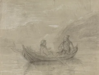 Två fiskare i en båt