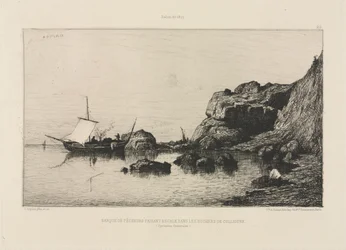 Fiskebåt som anlöper klipporna i Collioure, 1878.