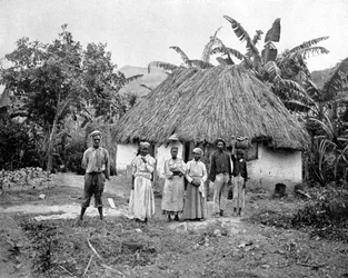Hydda tillhörande svarta invånare, Jamaica, cirka 1905.