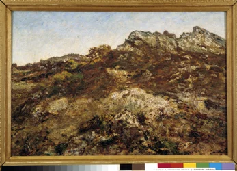 Landskap av kullar (Garlaban-massivet i Provence)