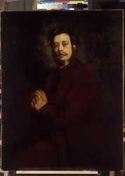 Porträtt av Mr Khan. Målning av Adolphe Monticelli (1824-1886)