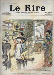 Aristoteles sa det: Skrattet är en störning i själen - teckning av Adolphe Willette (1857-1926) för "Skrattet" den 17 november